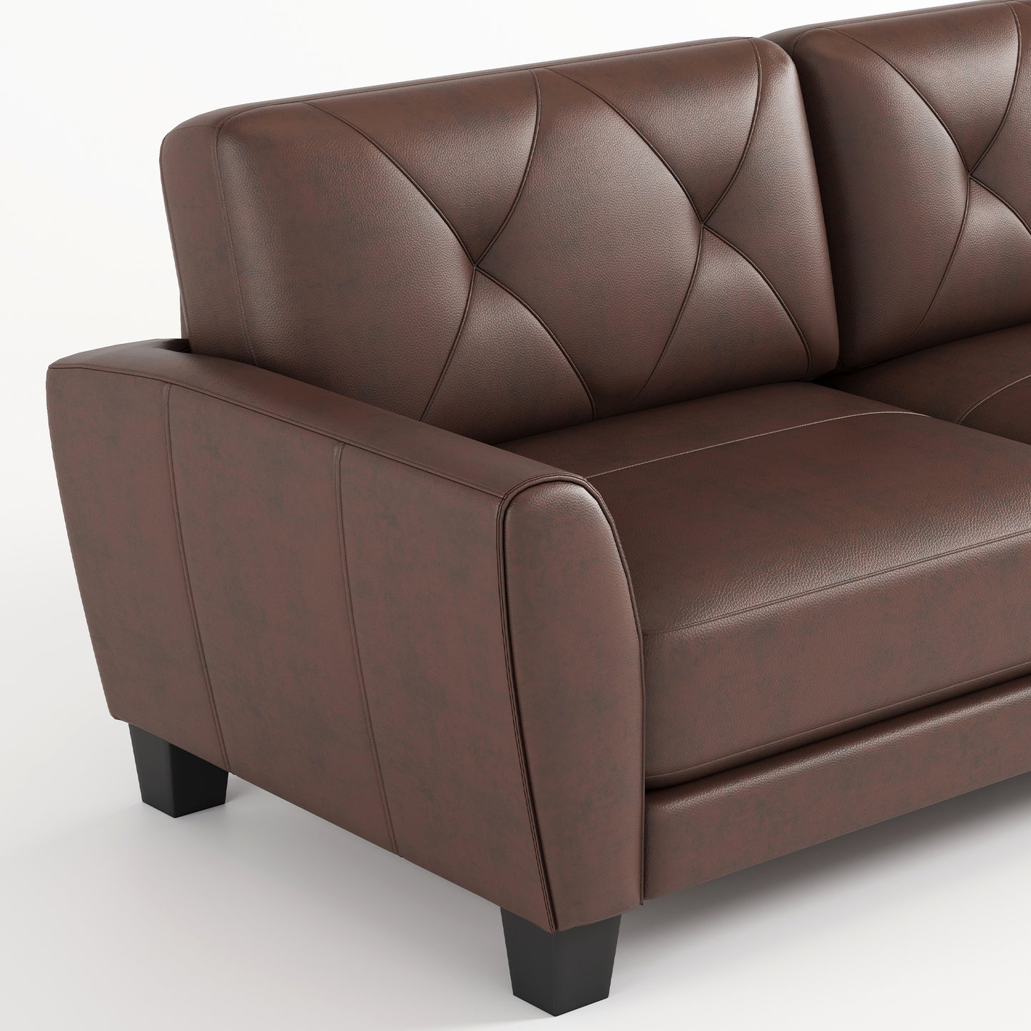 Genuine Leather Two-Over-Two Sofa