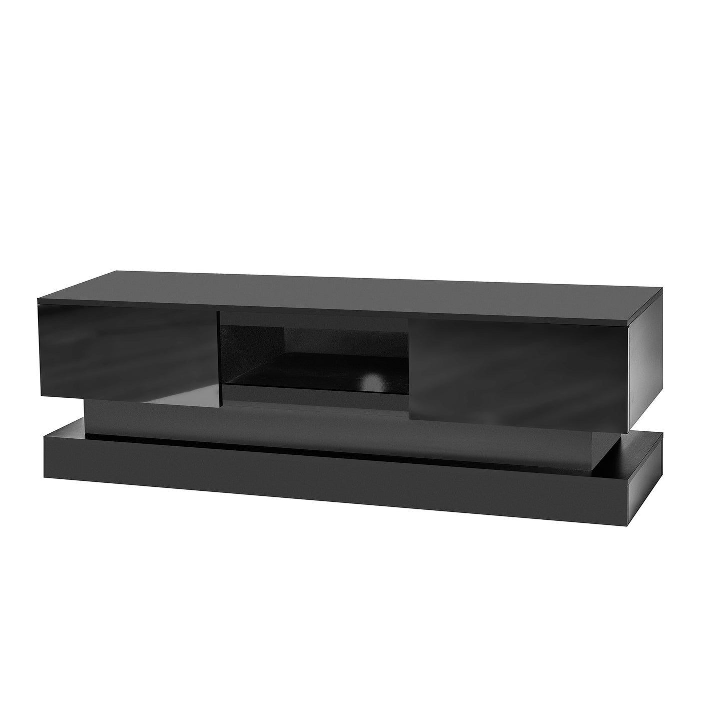 Modern TV Stand with LED Lights, High-Gloss Front & For up to 65" TV's