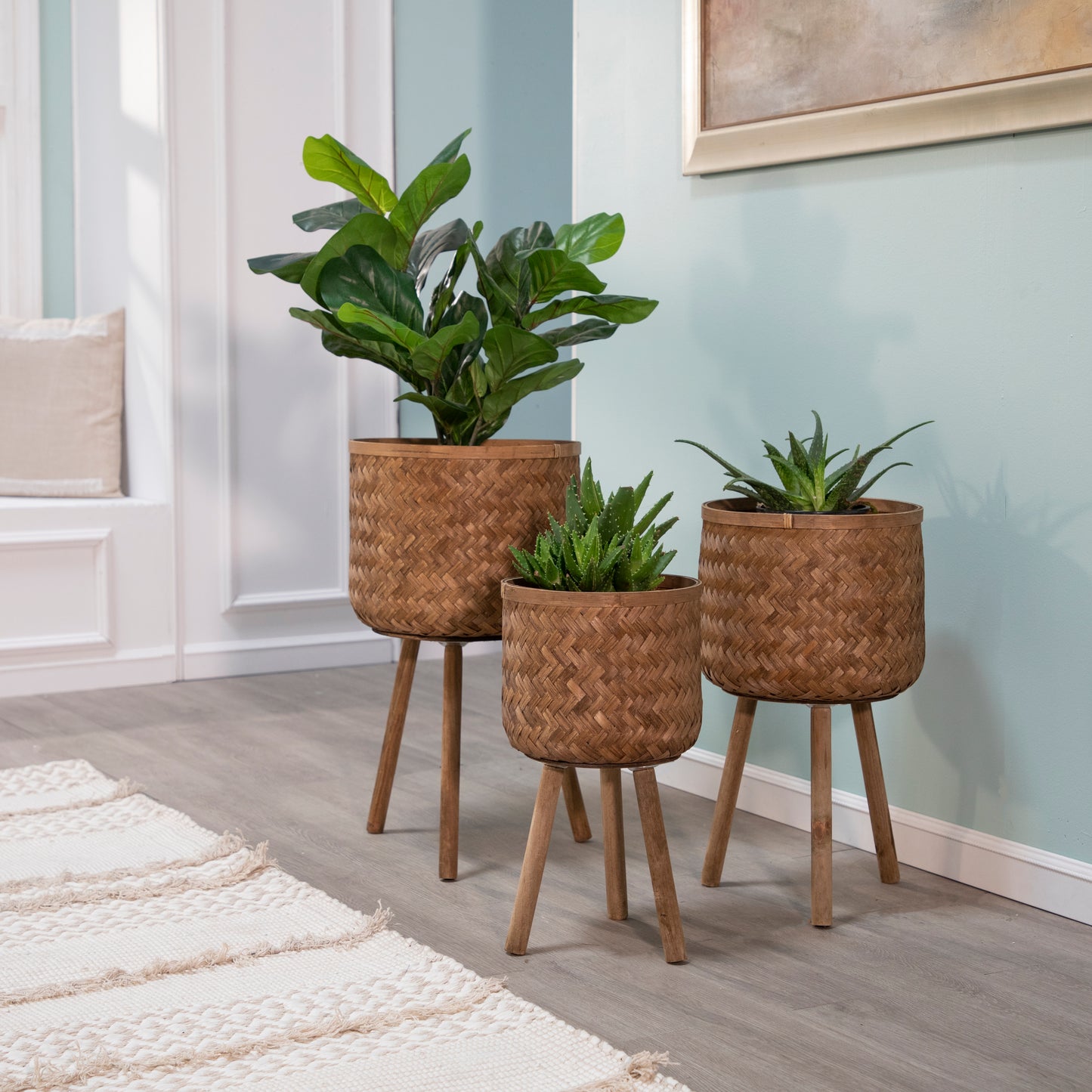 BAMBOO PLANTERS, BROWN