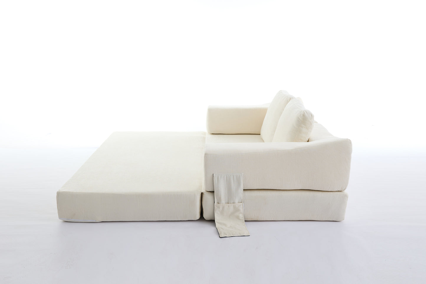 Modern Minimalist Fold-Out Sofa Bed with Removable Backrest