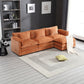 Oversized Boucle Fabric L-Shape Sectional - Movable Pedals with Detachable Armrests