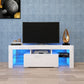 Large Entertainment TV Stand with LED Light TV Cabinet