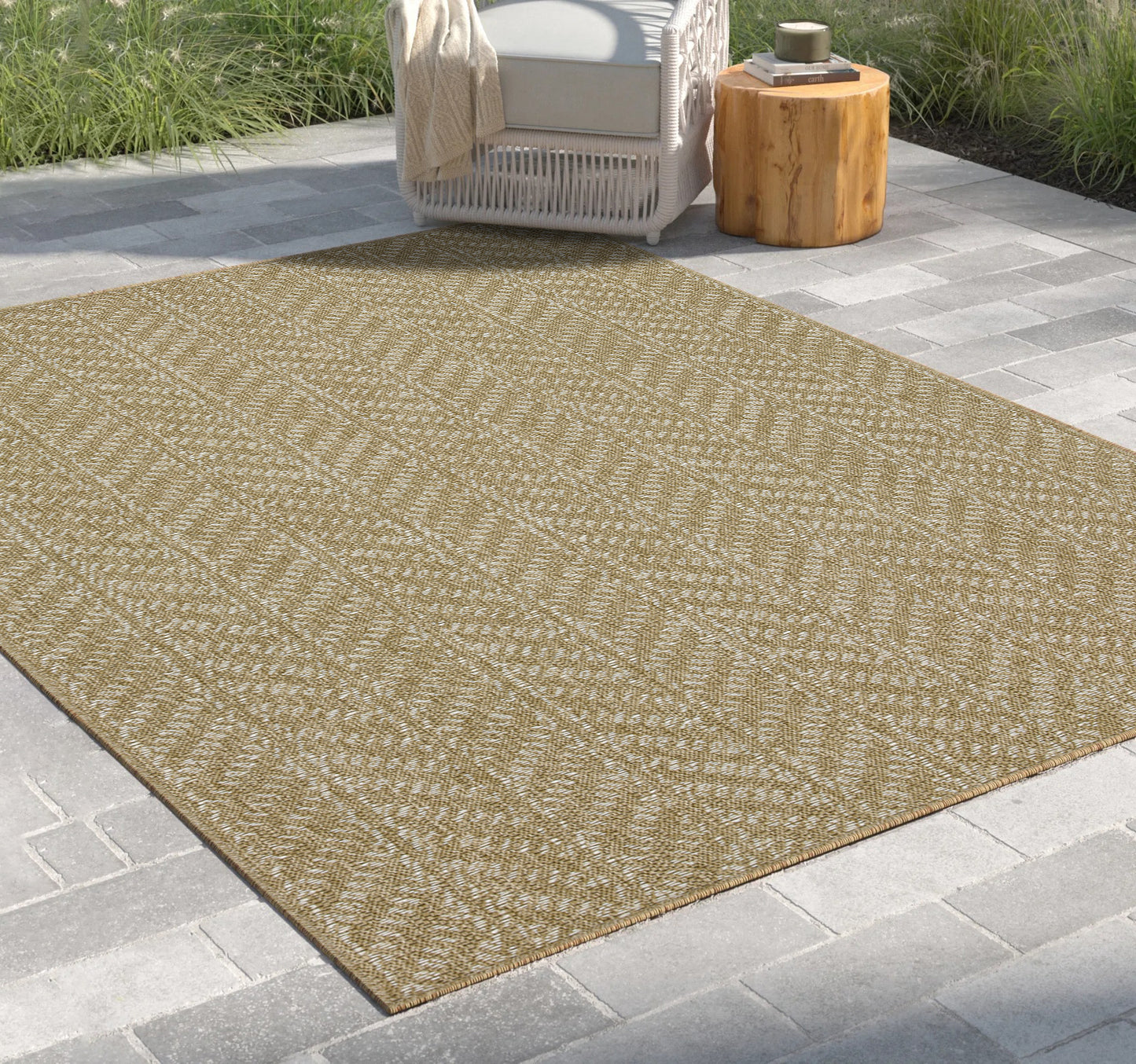 2 ft. 7 in. x 7 ft. 3 in. Jute/White Indoor-Outdoor Area Rug