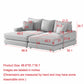 Corduroy 3-Seater Sofa with Dual Ottomans & Plush Pillows