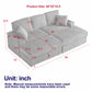 Corduroy 3-Seater Sofa With A Ottoman, 2 Storage & Cup Holder