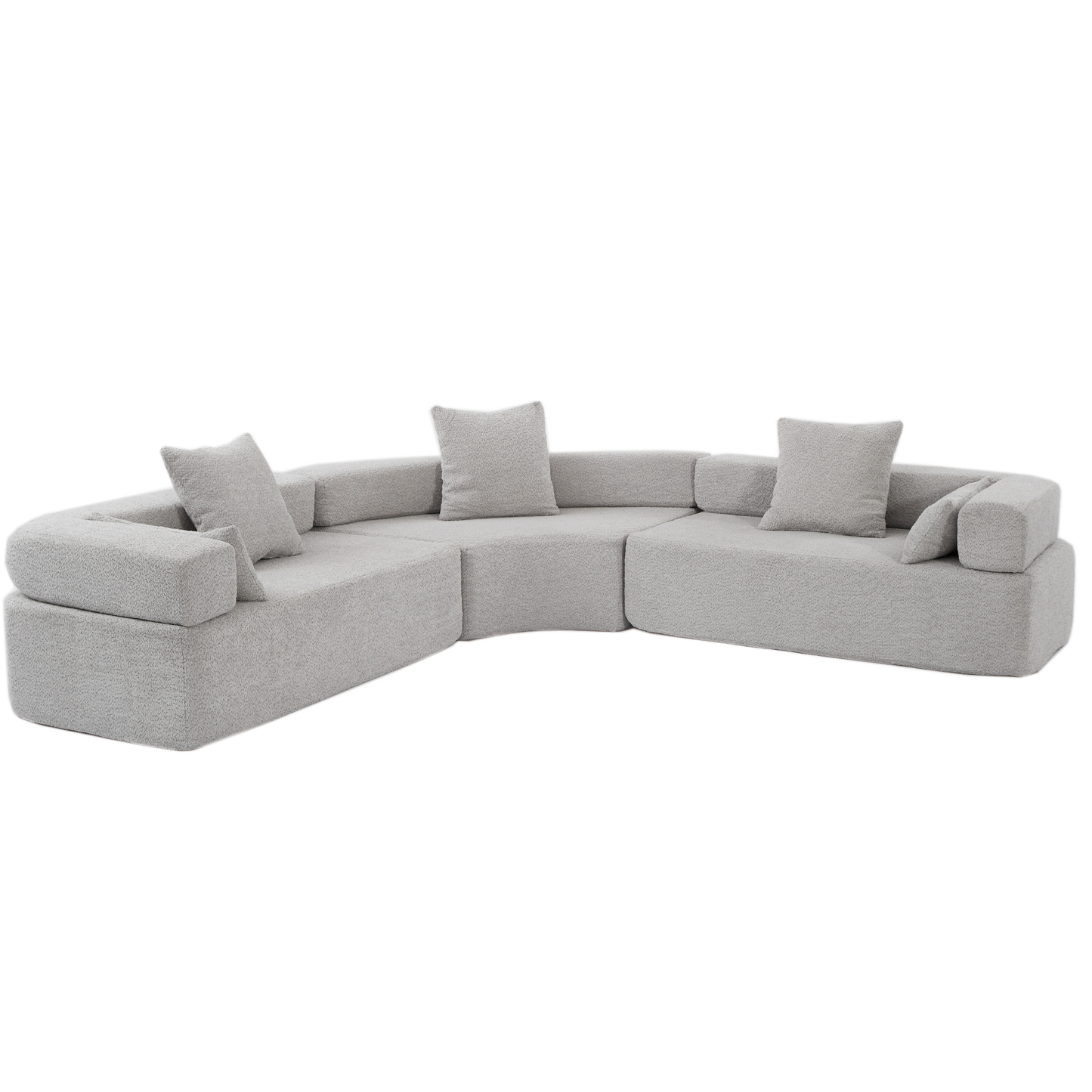 Oversized Semicircular Modular Sofa, Grey