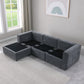 Modular Sectional Sofa with Reversible Chaise and Ottomans - 4-Seat