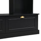 ON-TREND Large Wall Unit Entertainment Center with Bookshelves for TVs Up to 78'', Modern TV Console with Cabinets and Open Shelves, 4-in-1 TV Stand with Golden Handles, Black, 104.2''W*81.2''H