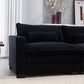 L Shape 3-seater Corduroy Couch with Ottoman, USB & Cup Holders