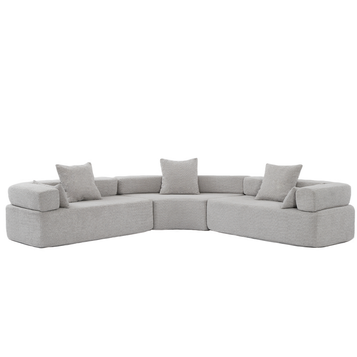 Oversized Semicircular Modular Sofa, Grey