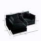 Chenille Fabric Two-Seater Sofa with 1 Footrest