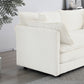 Chenille Fabric Sectional Sofa with 1 Footrest - Two-Seater