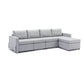 4-Seat Modular Sectional Sofa with Ottoman, Removable Cushions