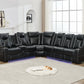 M071 Power reclining Sectional Sofa W/speaker / LED strip Black color