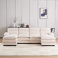 U-Shape Modular Corduroy Sofa - 2 Single Seats & 2 Chaises for Ultimate Comfort