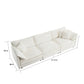 Sofa Set of 2 Chenille Couch, 2+3 Seater Sofa Set Deep Seat Sofa, Modern Sofa Set for Living Room, White Chenille