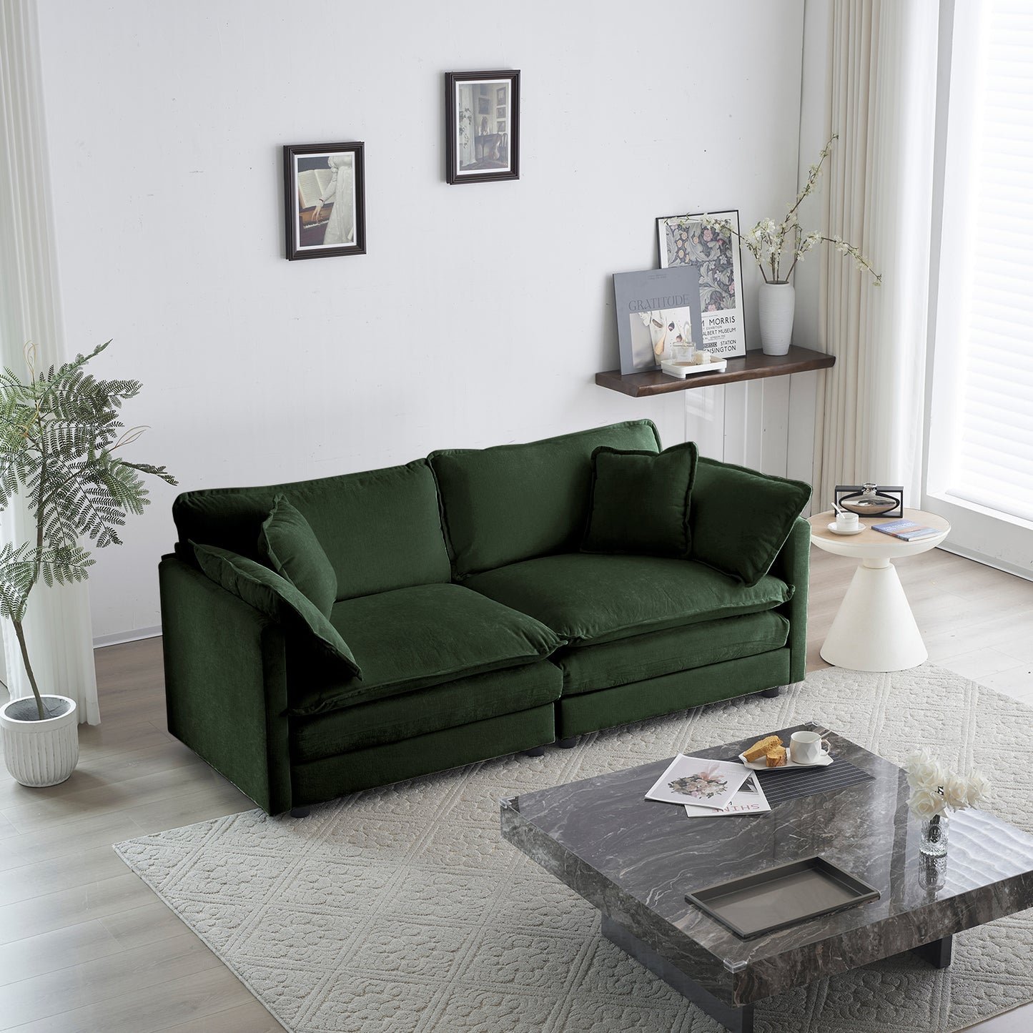 Modern Deep Seated Loveseat Sofa