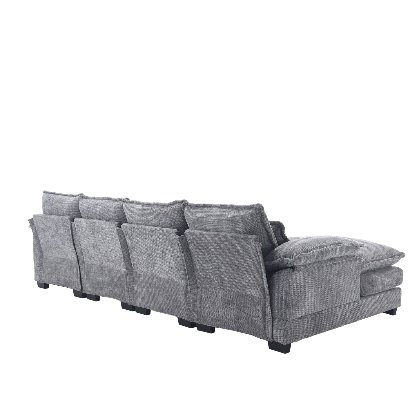 Oversized Chenille Fabric U-shaped Combination Sectional Sofa - Four-Seater