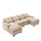 Chenille Fabric Oversized Four-Seater, U-shaped Combination Sofa