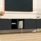 Modern Minimalist Geometric TV Cabinet with Metal Handles and Gold Legs for Up to 80'' TV's