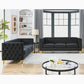 Velvet Tufted Square Arm Couch with Metal Legs - 2PCS