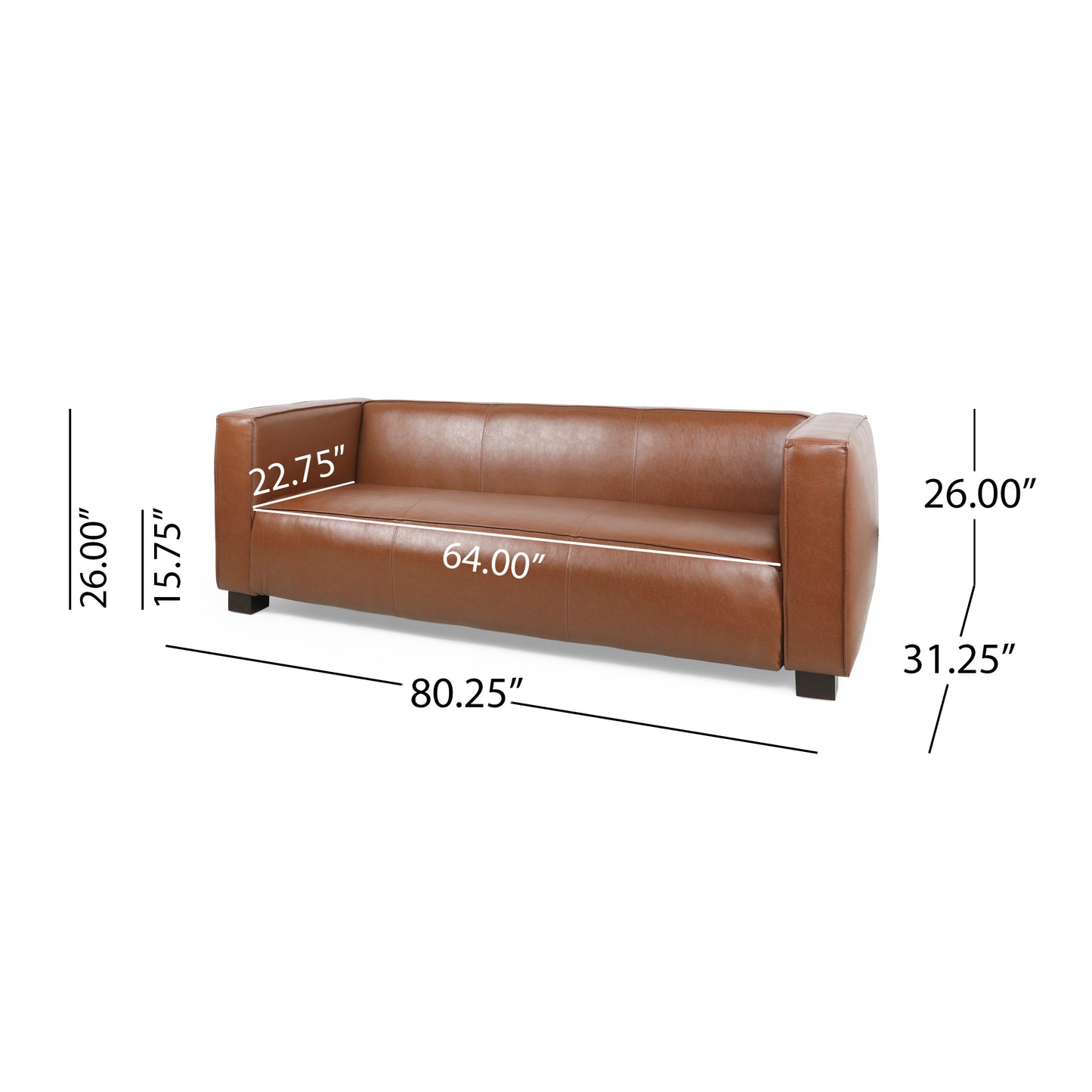 Faux Leather 3 Seater Sofa