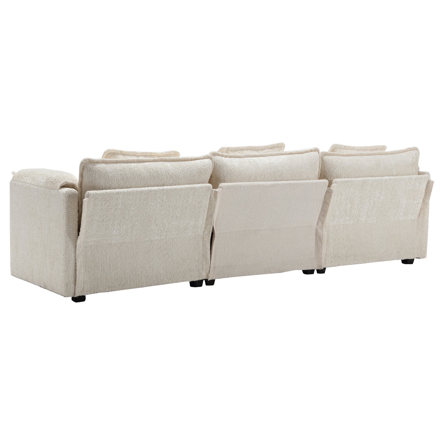 Boucle Fabric L-Shape Sectional Sofa