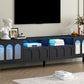 Fluted Glass TV Stand with LED Light Strip for Up to 80'' TV's