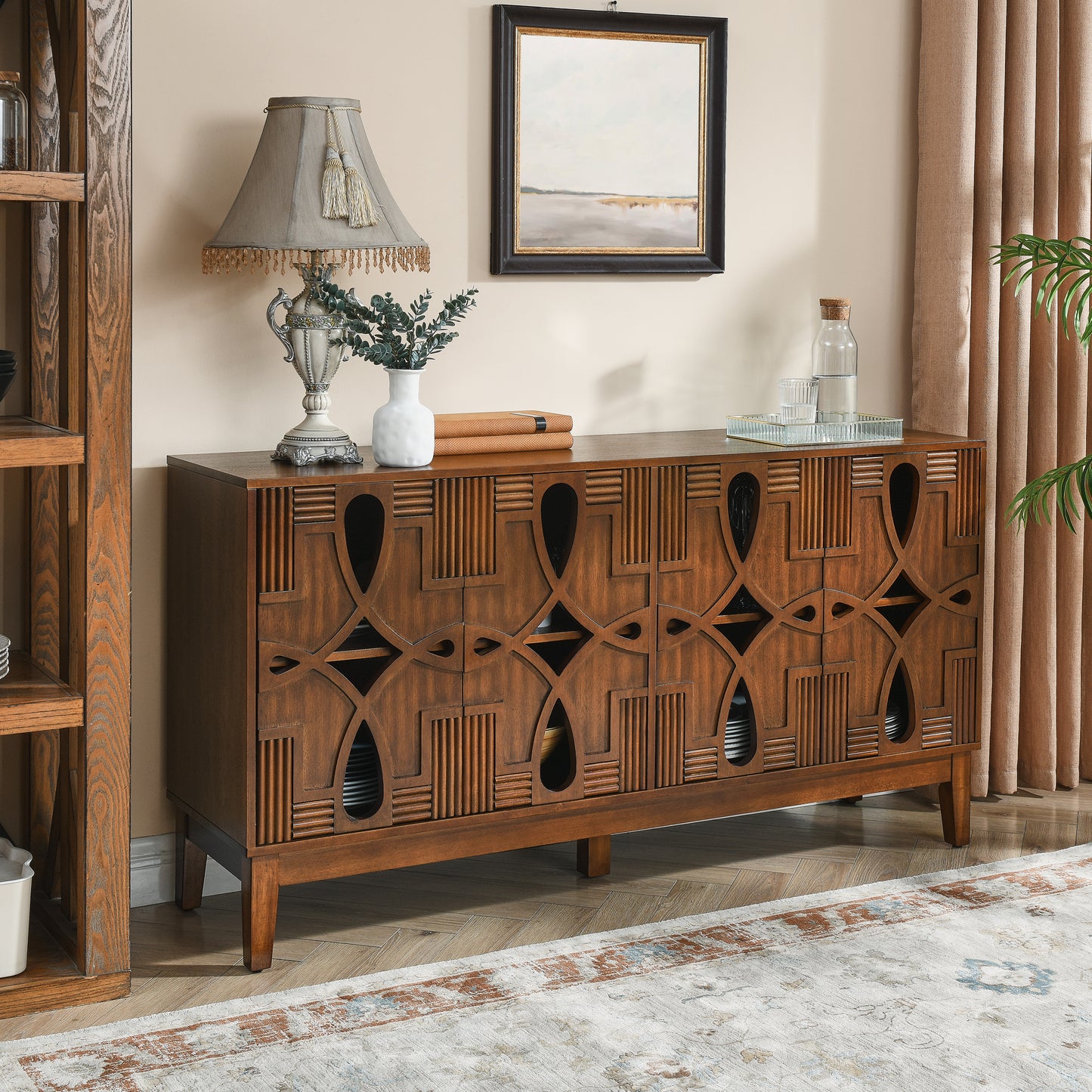 Mid Century Modern Sideboard Buffet Cabinet with Storage