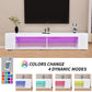 Modern Entertainment Center High Gloss with LED & Storage for up to 75" TV's