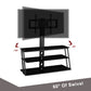 Black Multi-Function Angle And Height Adjustable Tempered Glass  TV Stand for up to 79" TV's