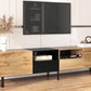 Modern TV Stand with 2 Cabinets & Open Storage Compartment, for TVs up to 85''