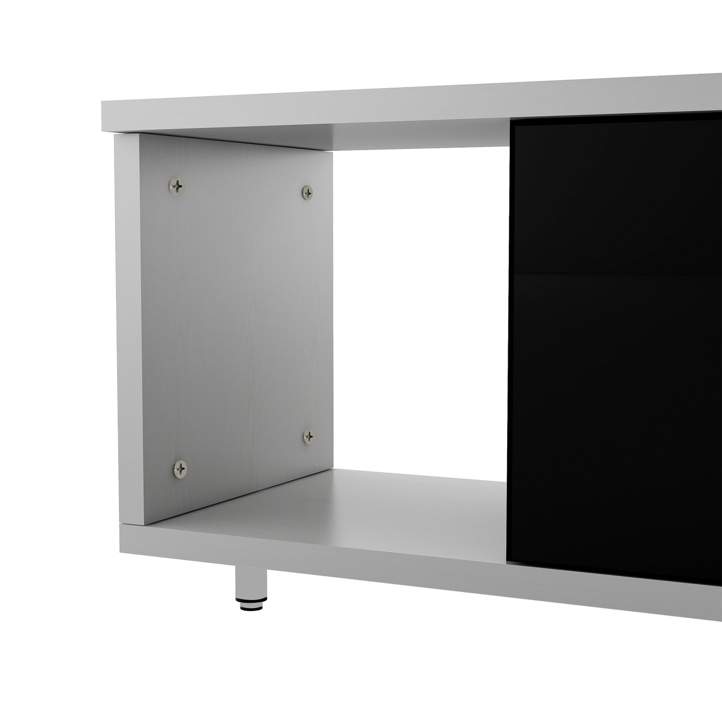 U-Can 70.1''-100'' Modern Stylish  TV Stand  TV Cabinet for 80+inch TV, White+Black, (Old SKU:WF299723AAB) Date of Expected Arrival: 11.25