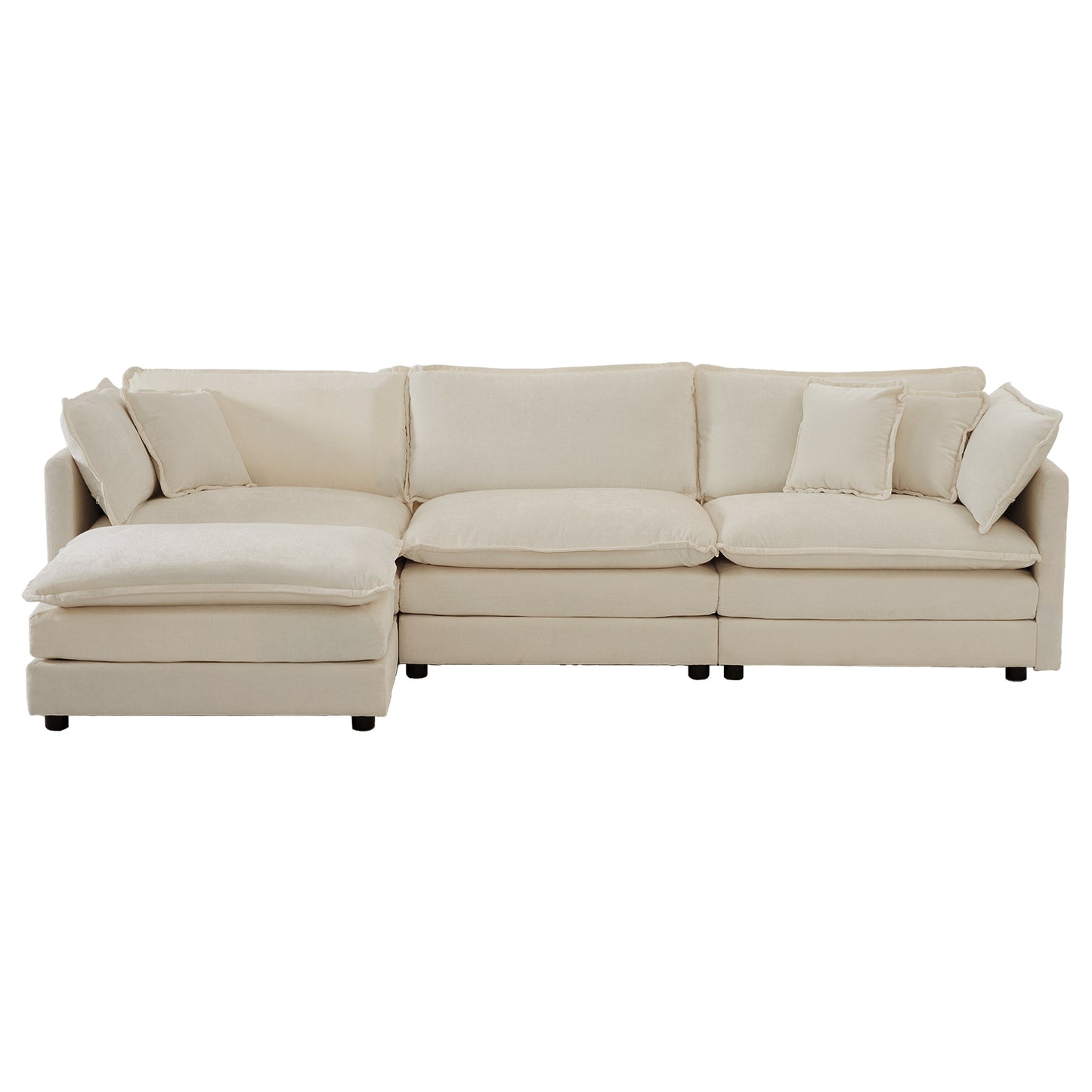 Modular Oversized L Shaped Sectional Sofa With Reversible Ottoman