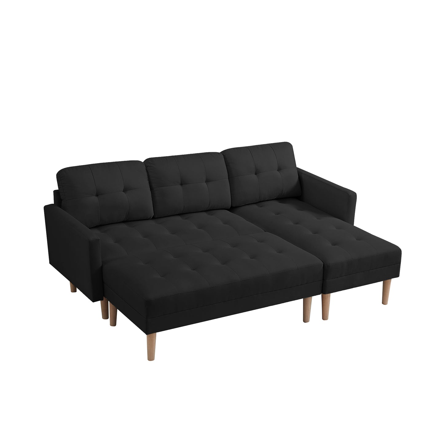 Right Facing L-shape Sofa Chaise Lounge with Ottoman Bench