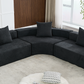 Oversized Semicircular Modular Sofa, Black