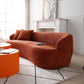 Mid Century Modern Curved Sofa, (Orange)