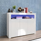 Sideboard Storage Cabinet with Muti- Colored LED Light & 3- Doors