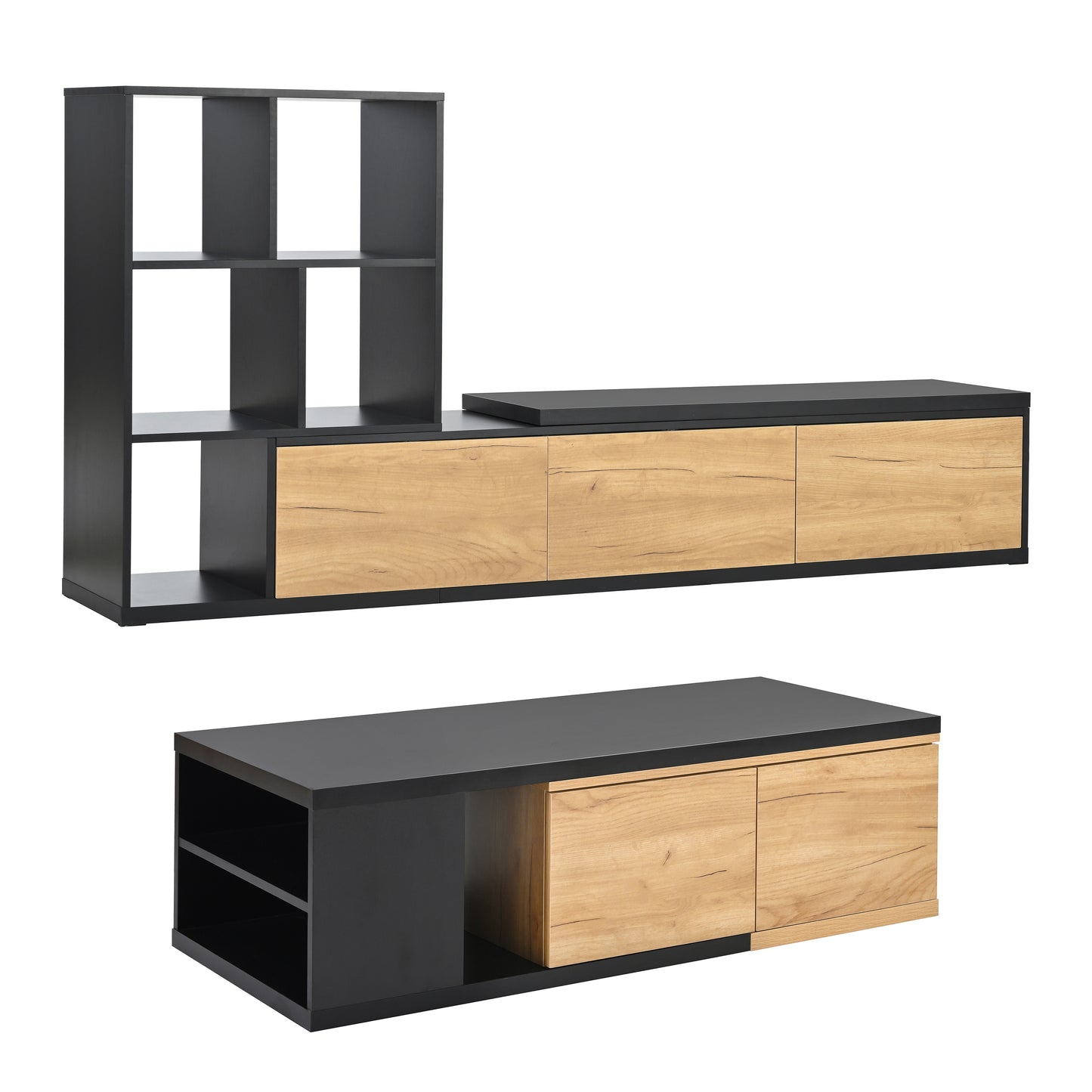 Extendable TV Stand and Coffee Table, Set of 2, For up to 110'' TV's