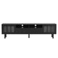 Fluted Glass TV Stand with LED Light Strip for Up to 80'' TV's