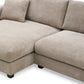 Oversized Corduroy L-Shaped Sectional Sofa with USB Ports & Cup Holders