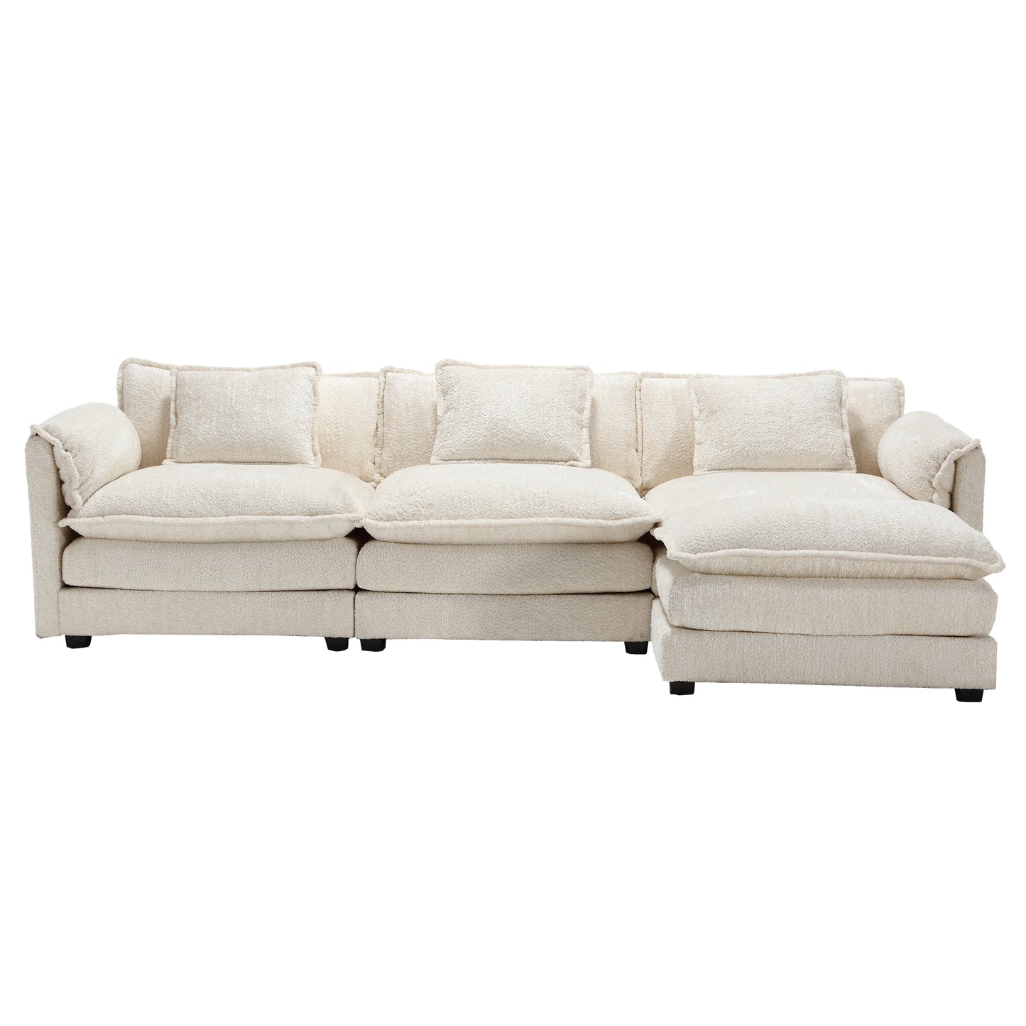 Boucle Fabric L-Shape Sectional Sofa