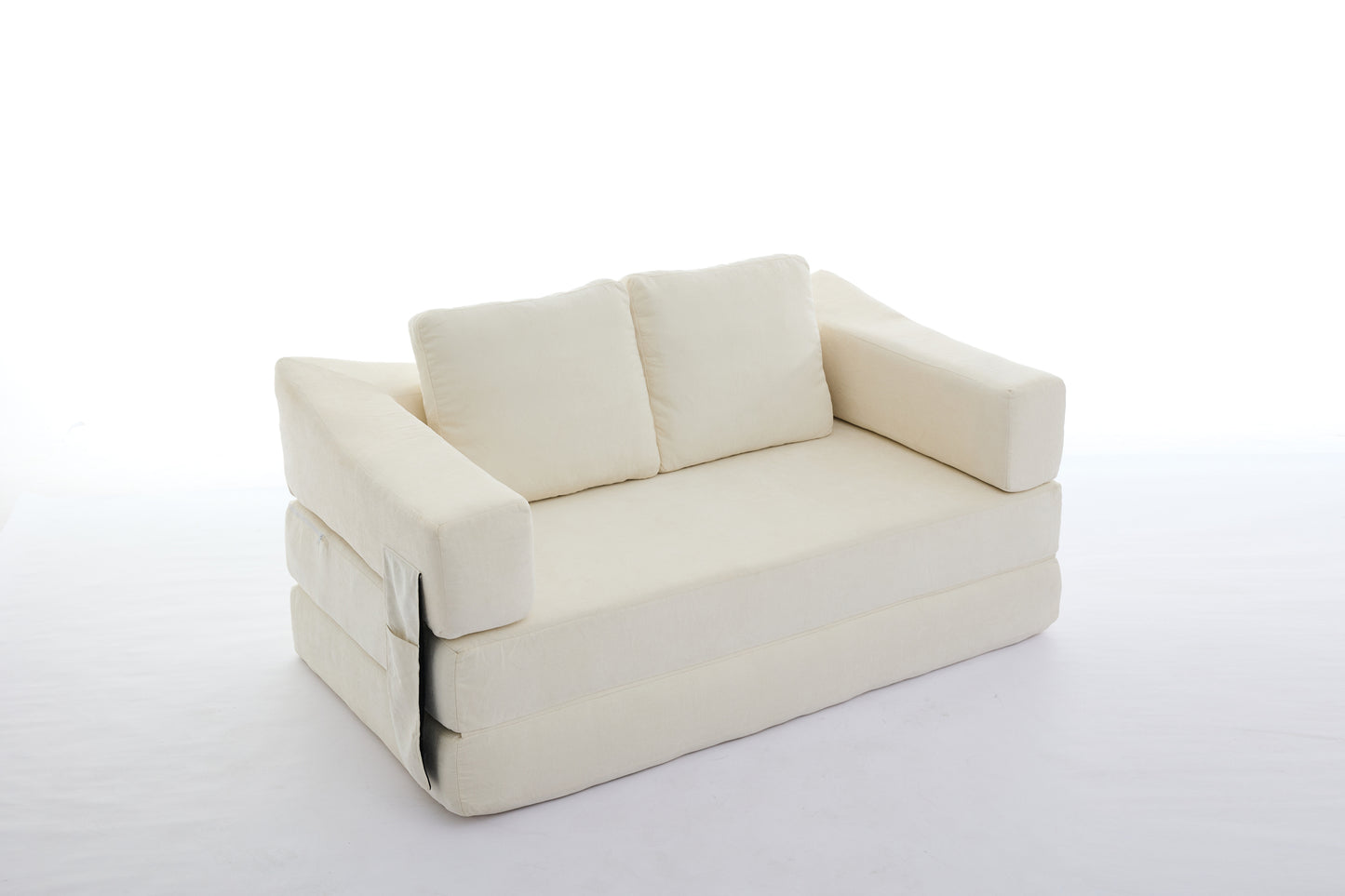 Modern Minimalist Fold-Out Sofa Bed with Removable Backrest