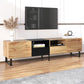 Modern TV Stand with 2 Cabinets & Open Storage Compartment, for TVs up to 85''