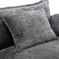 Oversized Boucle Fabric L-Shape Sectional - Movable Pedals with Detachable Armrests