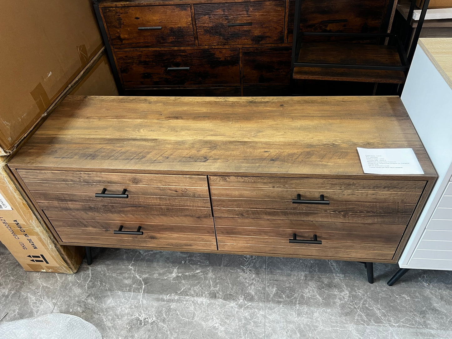 4 Drawer Rustic Dresser Chest