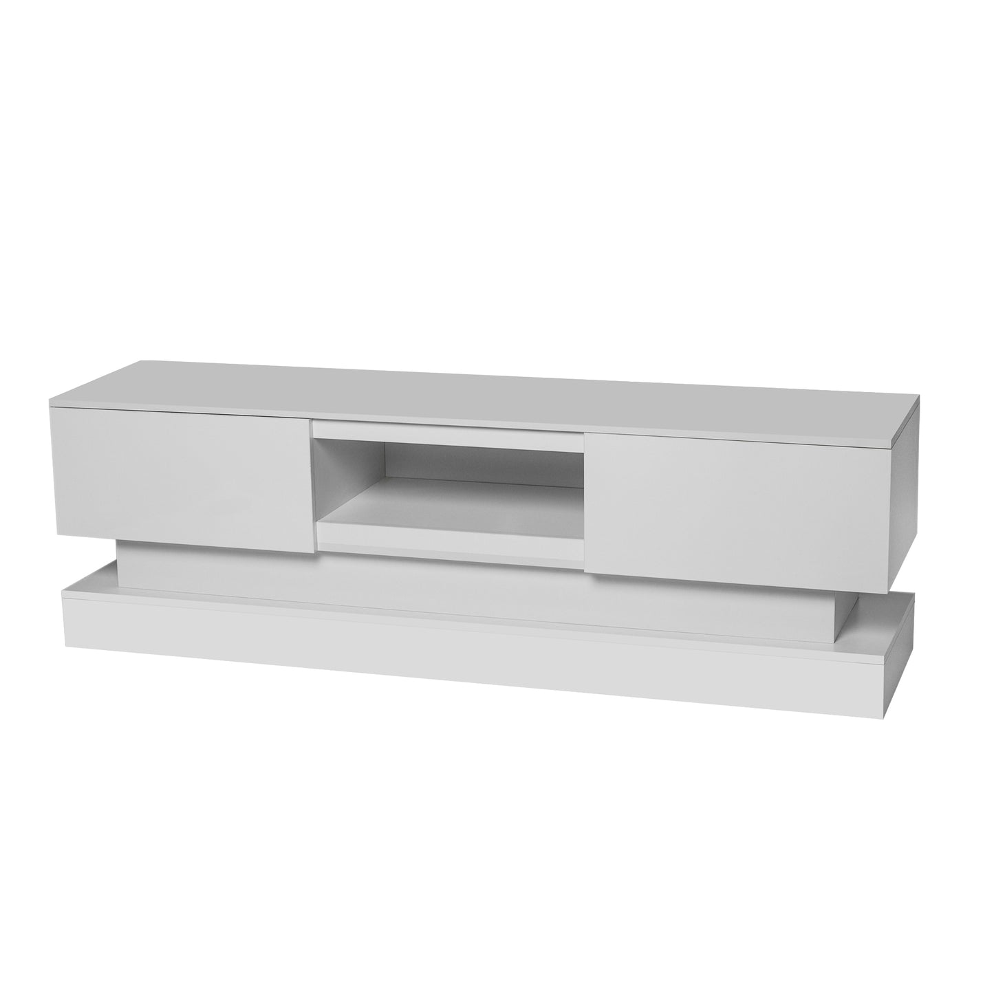 White Modern TV Stand with LED Lights For up to 65" TV's