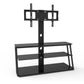 Black Multi-Function Angle And Height Adjustable Tempered Glass  TV Stand for up to 79" TV's