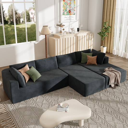 Modern Large Modular 3 Piece Sectional Sofa