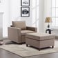 Single-Seat Modular Sectional Sofa with Armrest and Ottoman